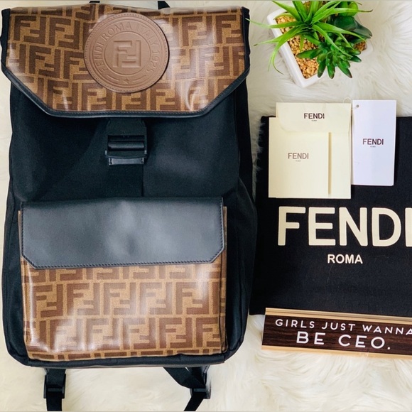 Fendi Zucca Monogram Print Backpack - Picture 2 of 9